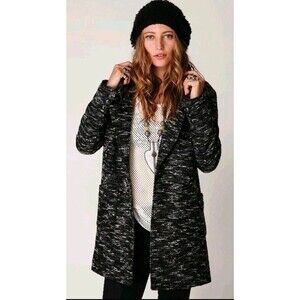 Free People Boucle Jacket Coat XS Tweed Boucle Textured Blazer Chevron